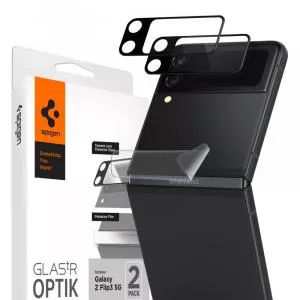 Spigen Set 2 folii sticla camera foto Optik compatibila cu Samsung Galaxy Z Flip 3 5G Black