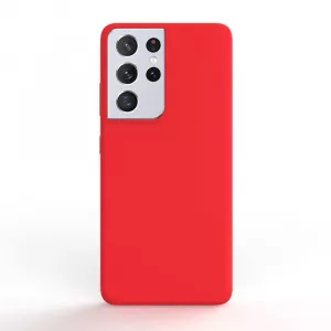 Lemontti Liquid Silicon Red pentru Samsung Galaxy S21 Ultra LEMCLSILS21URD