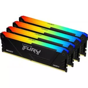 Kingston 128GB 3600MT/s DDR4 CL18 DIMM (Kit of 4) FURY Beast RGB KF436C18BB2AK4/128