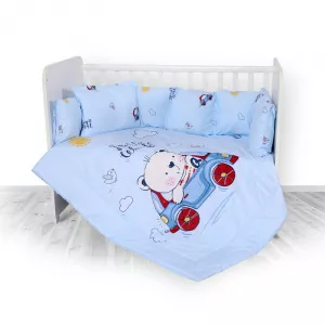 Lorelli Set 8 piese 70x140 cm Bear & Car Blue