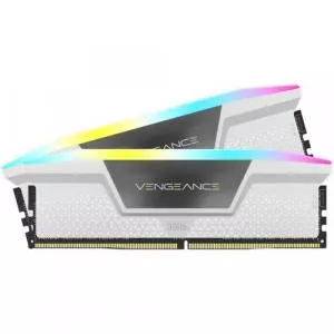 Corsair VENGEANCE® RGB 32GB (2x16GB) DDR5 DRAM 6400MT/s CL36 Memory Kit — White CMH32GX5M2B6400C36W