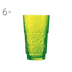 Luminarc Set 6 pahare Funny Flowers Green 270 ml -, Verde