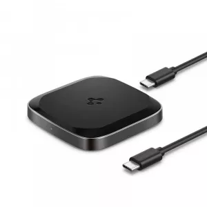 Spigen Incarcator Wireless PF2004 PowerArc 15W LED Cablu USB-C inclus Negru