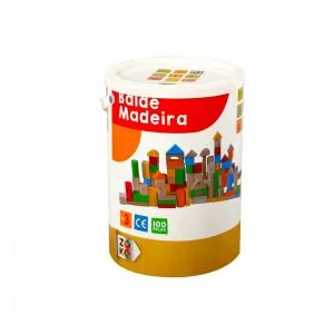 OEM Jucarie din lemn - Forme geometrice in galeata