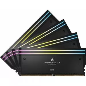 Corsair DOMINATOR® TITANIUM RGB 64GB (4x16GB) DDR5 DRAM 6400MT/s CL32 Intel XMP Memory Kit — Black CMP64GX5M4B6400C32