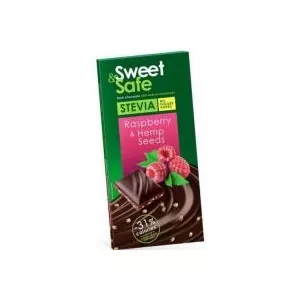Sly Sweet&safe Ciocolata amaruie sem. de canepa & zmeura 90gr