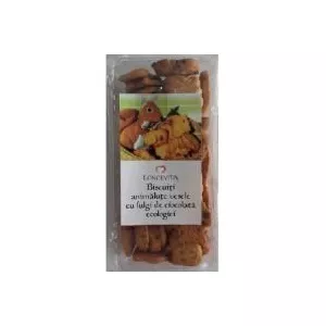 Longevita Biscuiti animalute vesele cu fulgi de ciocolata 140gr