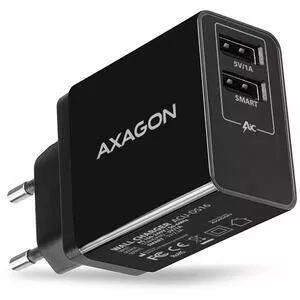 Axagon Incarcator retea ACU-DS16, 2x USB, 2.2 A, Black