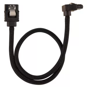 Corsair Modding Premium Sleeved SATA 6Gbps 30cm 90° Connector Cable — Black CC-8900278