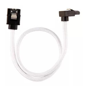 Corsair Modding Premium Sleeved SATA 6Gbps 30cm 90° Connector Cable — White CC-8900279
