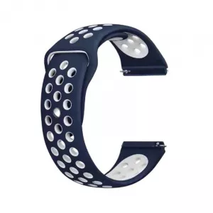 Very Dream Curea silicon compatibila Huawei Watch GT 2 Pro, telescoape QR, Albastru-Alb