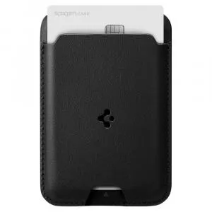 Spigen Suport de carduri pentru telefon Valentinus Card Holder, Compatibil MagSafe, Atasare cu adeziv 3M, Negru