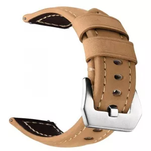 Very Dream Curea piele naturala compatibila Xiaomi Amazfit GTR 2, Telescoape QR, 22mm, Kaki