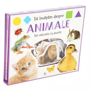 Litera Să învăţăm despre animale. Set educativ cu puzzle