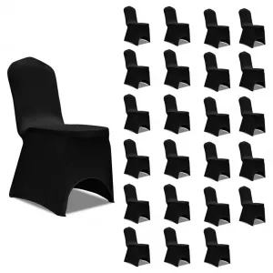 vidaXL Huse de scaun elastice, 24 buc., negru 3051639
