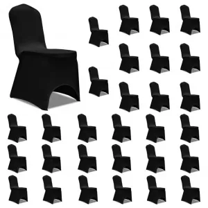 vidaXL Huse de scaun elastice, 30 buc., negru 3051640