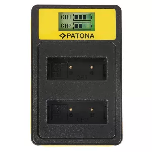PATONA Incarcator Smart USB/USB-C/Micro-USB Dual cu LCD pentru Olympus PS-BLS1/PS-BLS5