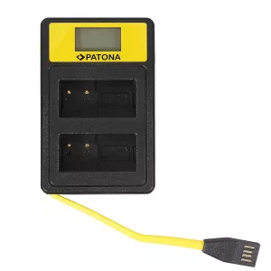 PATONA Incarcator Smart Dual USB/USB-C/Micro-USB Dual cu LCD pentru Panasonic BLC12