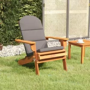 vidaXL Scaun de grădină adirondack cu perne, lemn masiv acacia 360032
