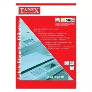 TANEX Top 100 bucati etichete autoadezive albe 1/A4(210x297mm)