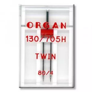 Organ Needle Ac dublu de cusut 80/4, materiale elastice, finete 80, distanta intre ace 4mm