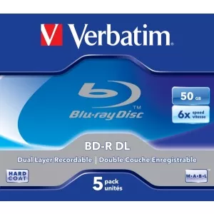Verbatim Blank BD-R DL, 50GB, 6x - 5 pack (43748)