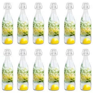 vidaXL Sticlă cu dop ermetic, 12 buc., 1 L 50826