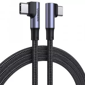 UGREEN Elbow US335, 2x USB Type-C, Quick Charge, Power Delivery 100W, 5A, 1.5m, Negru