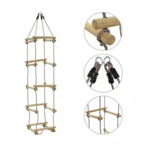 vidaXL Scară din frânghie pentru copii, 200 cm, lemn