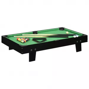 vidaXL Mini masă de biliard, 3 picioare, negru & verde 92 x 52 x 19 cm 92500
