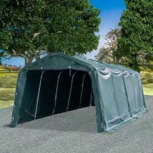 vidaXL Cort de animale detașabil verde închis 3,3x8 m PVC 550g/m² 3055650