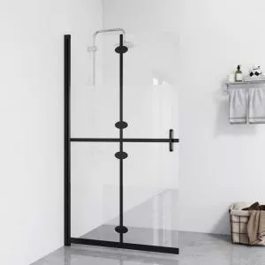 vidaXL Perete duș walk-in pliabil, 80x190 cm, sticlă ESG jumătate mată 151187