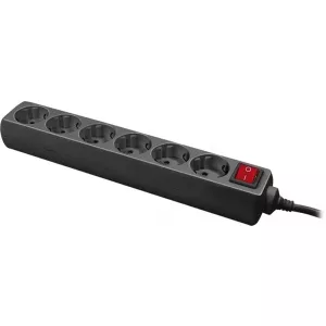 LogiLink  Socket Outlet 6-way, 1.4 m, Black  LPS202B