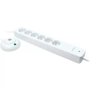 LogiLink Socket Outlet 6-way, 1.4 m, with footswitch LPS204