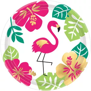 Amscan Set 8 Farfurii Flamingo, 17.7 cm 541953