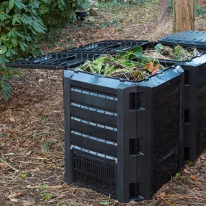 Nature Pubelă pentru compost 1200L, negru, 6071483