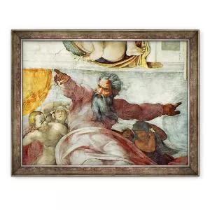 Norand Tablou inramat - Michelangelo Buonarroti - Plafonul Capelei Sixtine, Crearea Soarelui si Lunii B_GOLD_291677