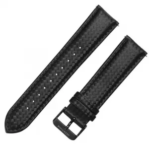Very Dream Curea piele compatibila Samsung Galaxy Watch 46mm, Telescoape QR, 22mm, Negru Lucios