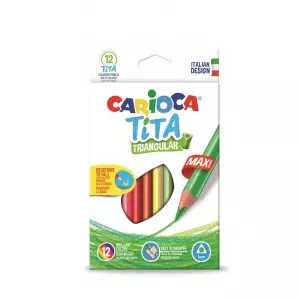 Carioca Creioane colorate hexagonale, 12 culori/cutie Tita Maxi 42789