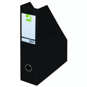 Q-Connect Suport reviste, carton plastifiat PVC, latime 76mm - negru