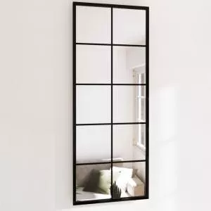 vidaXL Oglindă de perete, negru, 100x40 cm, metal 342208