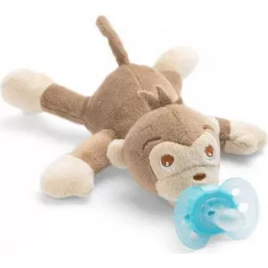 Philips Suzeta cu jucarie moale SCF348/12 Maimuta Ultra soft snuggle