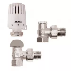 HERZ Kit cu cap termostatic Project + robinet tur termostatic + robinet retur, 1/2, V772403