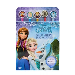 Litera Regatul de gheata. Set de colorat si de activitati (contine 5 creioane si 5 radiere)
