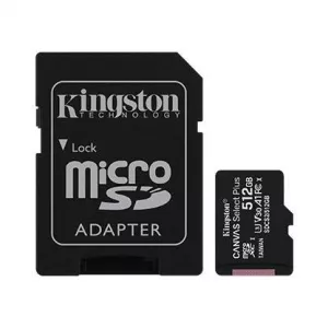Kingston Canvas Select Plus 512GB , Clasa 10 + Adaptor SD SDCS2/512GB