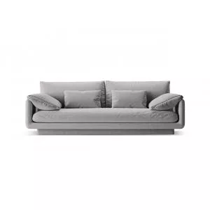 Micadoni Canapea 3 locuri, Torino-211, 220x103x83 cm, tesatura structurata chenille, gri deschis