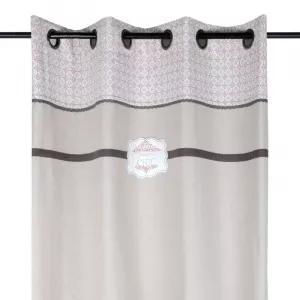 Stof Draperie Gri cu Bordura Maison Chic
