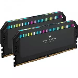 Corsair DOMINATOR® PLATINUM RGB 32GB (2x16GB) DDR5 DRAM 5600MHz C36 Memory Kit — Black CMT32GX5M2X5600C36