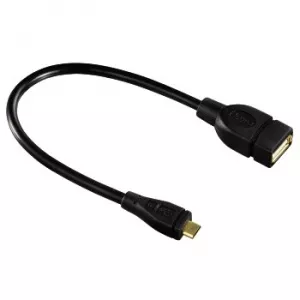 HAMA 1x USB 2.0 Female - 1x microUSB 2.0 Male, 0.15m black 78426