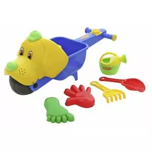 Polesie Set roaba si forme pentru nisip Puppy Yellow